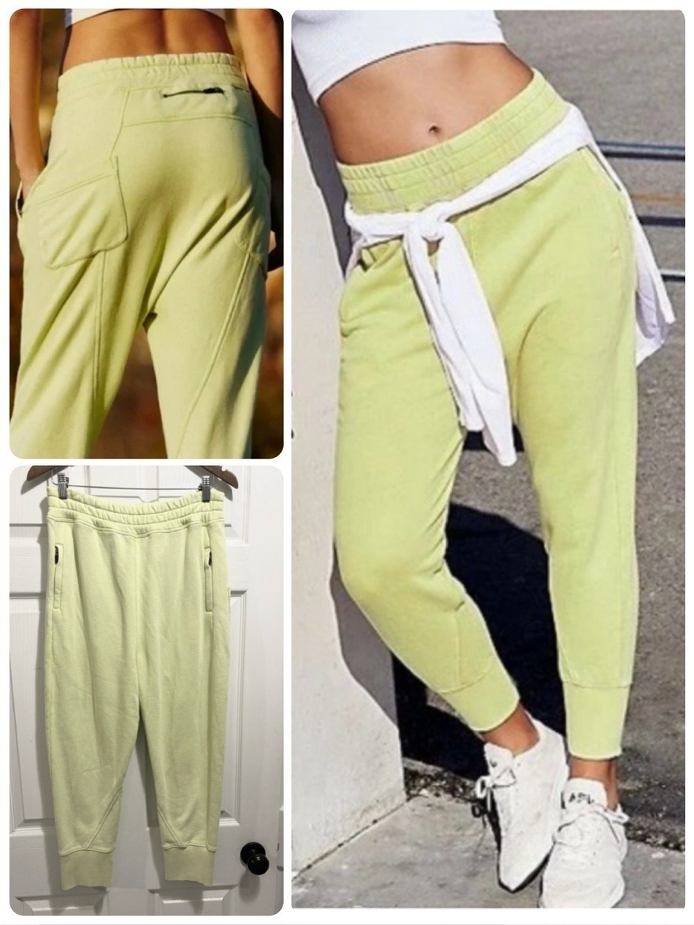 Free People Movement June Bug Joggers Neon Green Yellow Track Pants Size XS